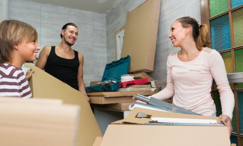 Office relocation materials and equipment ready for transport in Vauxhall