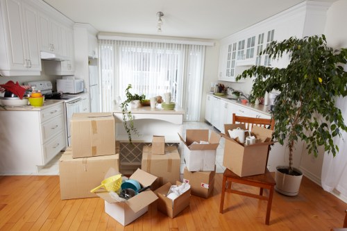 Removal team planning a move in Vauxhall near residential flats