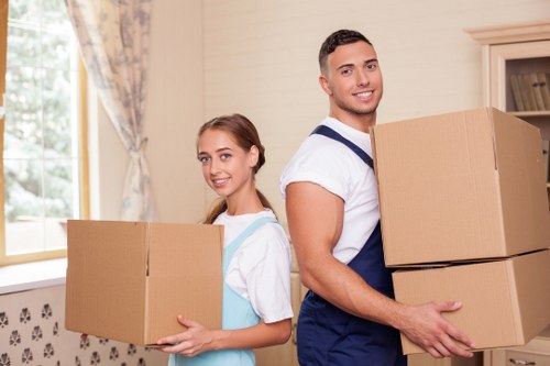 Unpacking boxes into a new apartment in Vauxhall