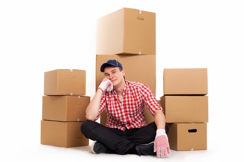 Movers handling household items during a Vauxhall relocation